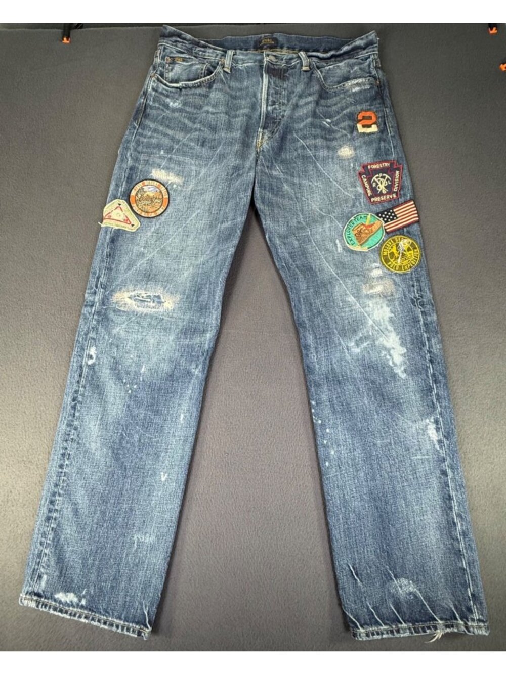 Polo Ralph Lauren Vintage Classic PRL Mojave Desert Trails Patch Jeans 34X34 EUC